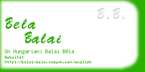 bela balai business card